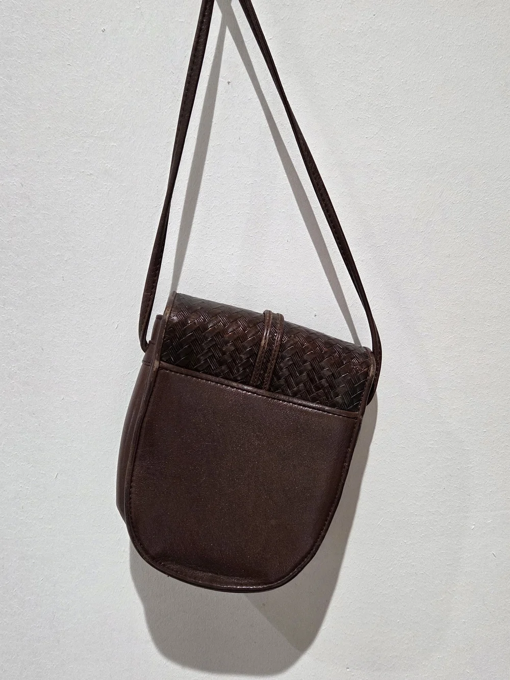 Classic Brown Woven Crossbody Bag
